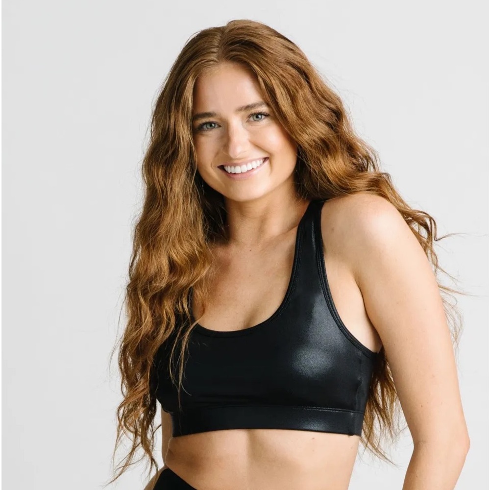 Zyia Gloss Black Bomber Bra size Small